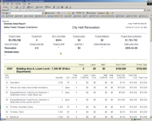 image: Detailed Estimate Page